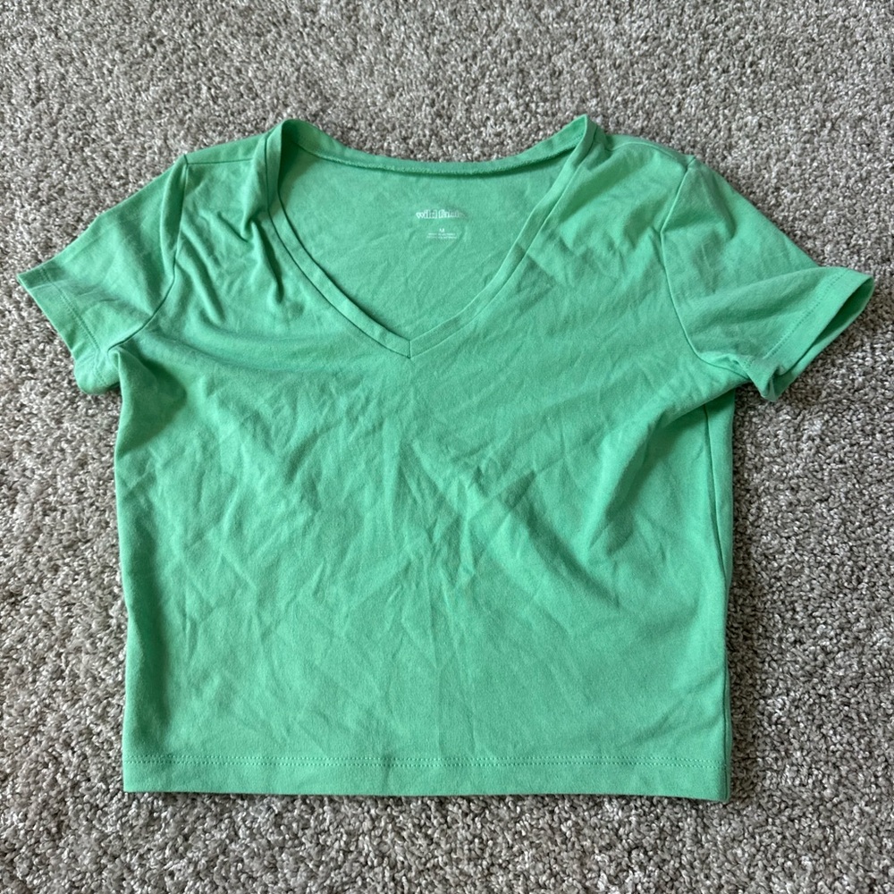 Wild Fable Green V-Neck Crop Top